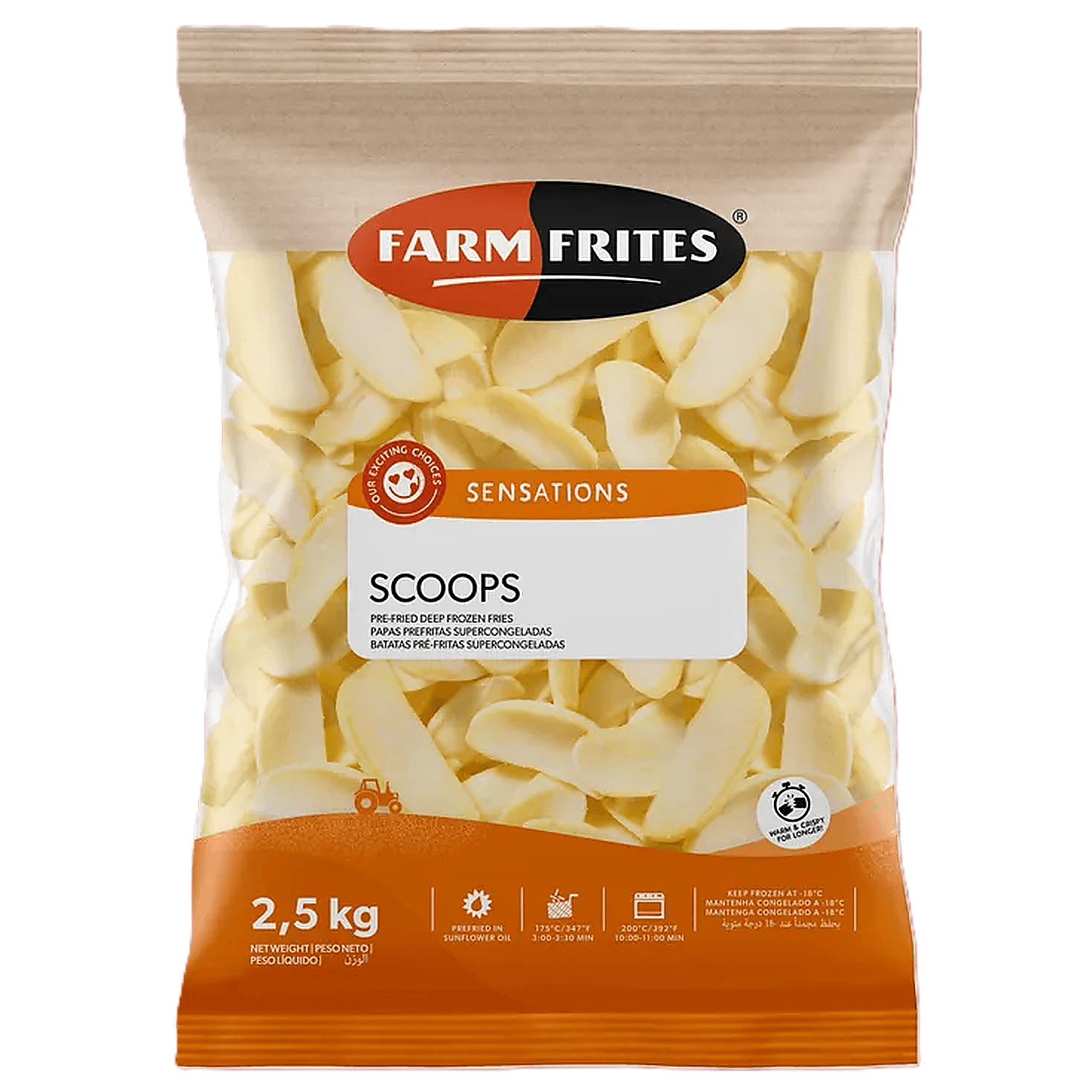 Картофель Фри Farm Frites Scoops для соуса без панировки 2.5кг